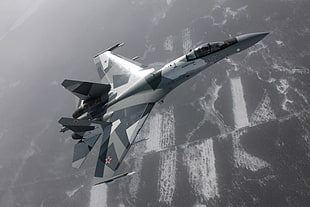 gray fighter jet, airplane, Russia, jet fighter, Su-27 HD wallpaper