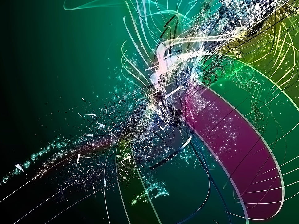 green and maroon abstract painting HD wallpaper