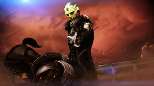 person holding gun toward man wallpaper, Mass Effect, Thane Krios, video games