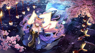 female fox anime character wallpaper, Caster (Fate/Extra), Fate Series, Tamamo no Mae (fate/grand order) HD wallpaper