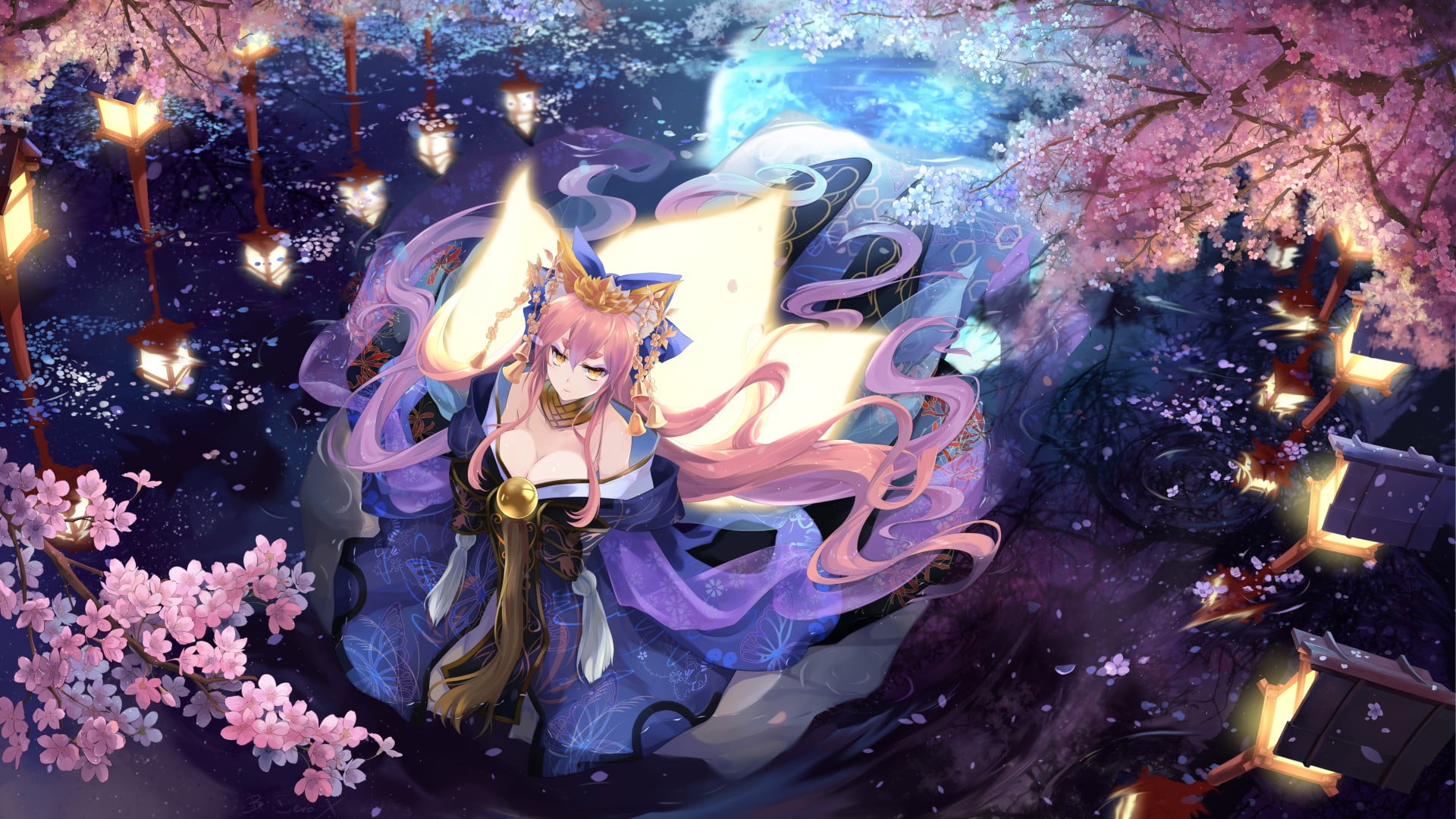 female fox anime character wallpaper, Caster (Fate/Extra), Fate Series, Tamamo no Mae (fate/grand order)