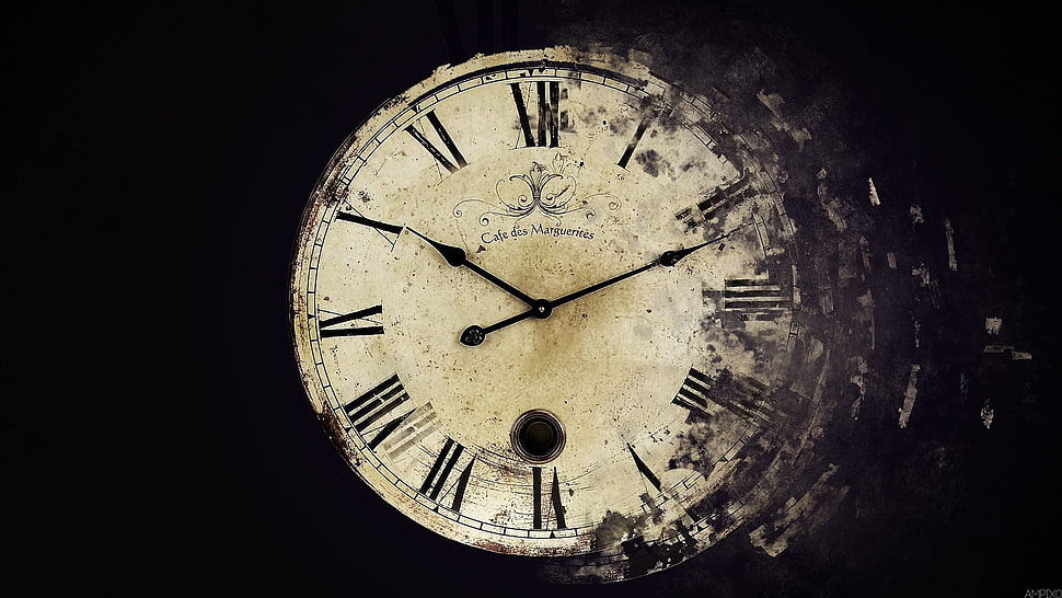 round white wall clock, anime, time, clocks HD wallpaper