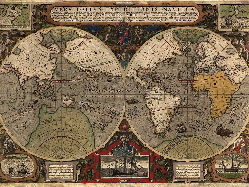 gray and white Atlas map HD wallpaper