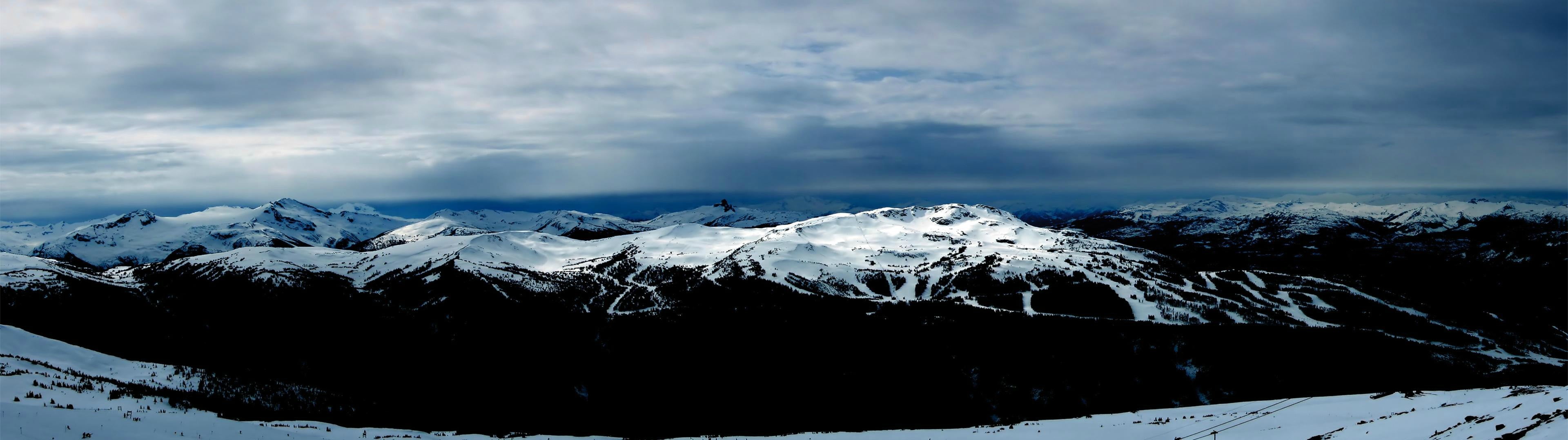 panoramic photography of mountain, multiple display, cold, desolate, snow