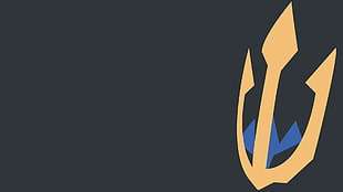 beige trident logo, Pokémon, Empoleon, minimalism