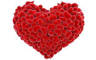 red heart shaped lot forming heart HD wallpaper