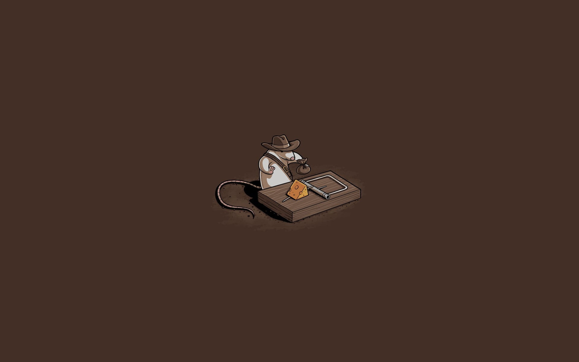 inspector mouse illustration, humor, Indiana Jones, mice, minimalism