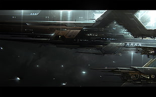 spaceship illustration, science fiction
