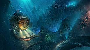 game digital wallpaper, underwater, fantasy art, artwork