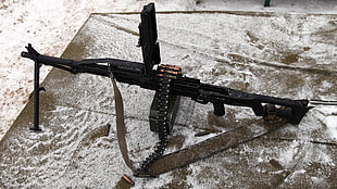 black and gray compound bow, gun, machine gun, PKP Pecheneg