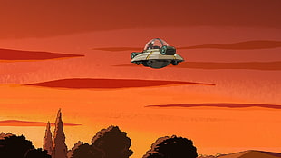 space ship illustration, Rick and Morty, Adult Swim, cartoon HD wallpaper