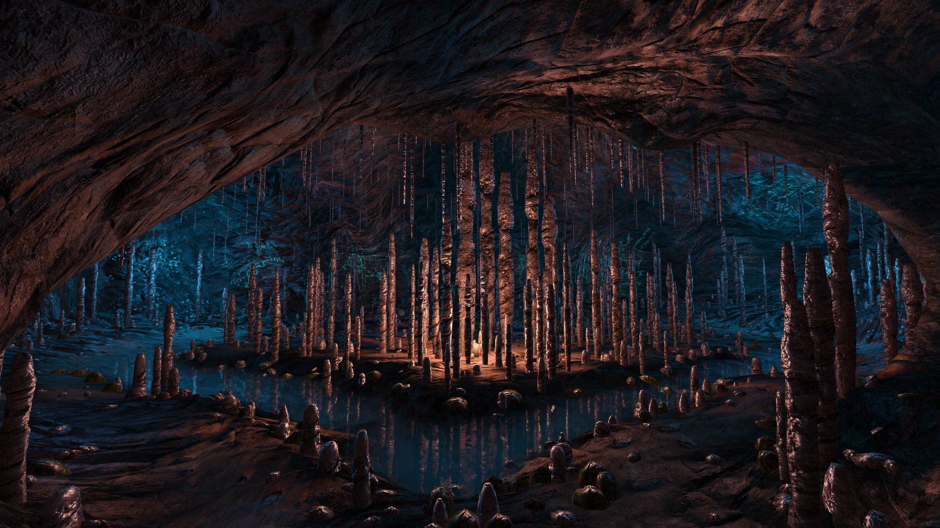 Cave stalactites and stalagmites, Dear Esther, cave HD wallpaper | Wallpaper Flare