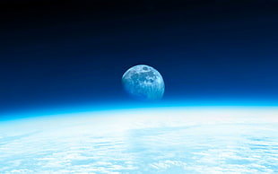 planet earth illustration, space, Moon, Milky Way HD wallpaper