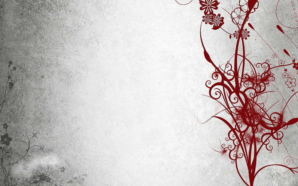 beige, red, and black floral wallpaper HD wallpaper