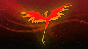 red and yellow bird logo, pheonix, Philomena, My Little Pony, Stealth_MLP HD wallpaper