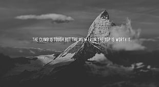 mountain with text overlay, quote, motivational HD wallpaper