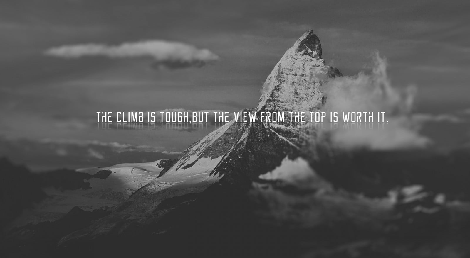 mountain with text overlay, quote, motivational