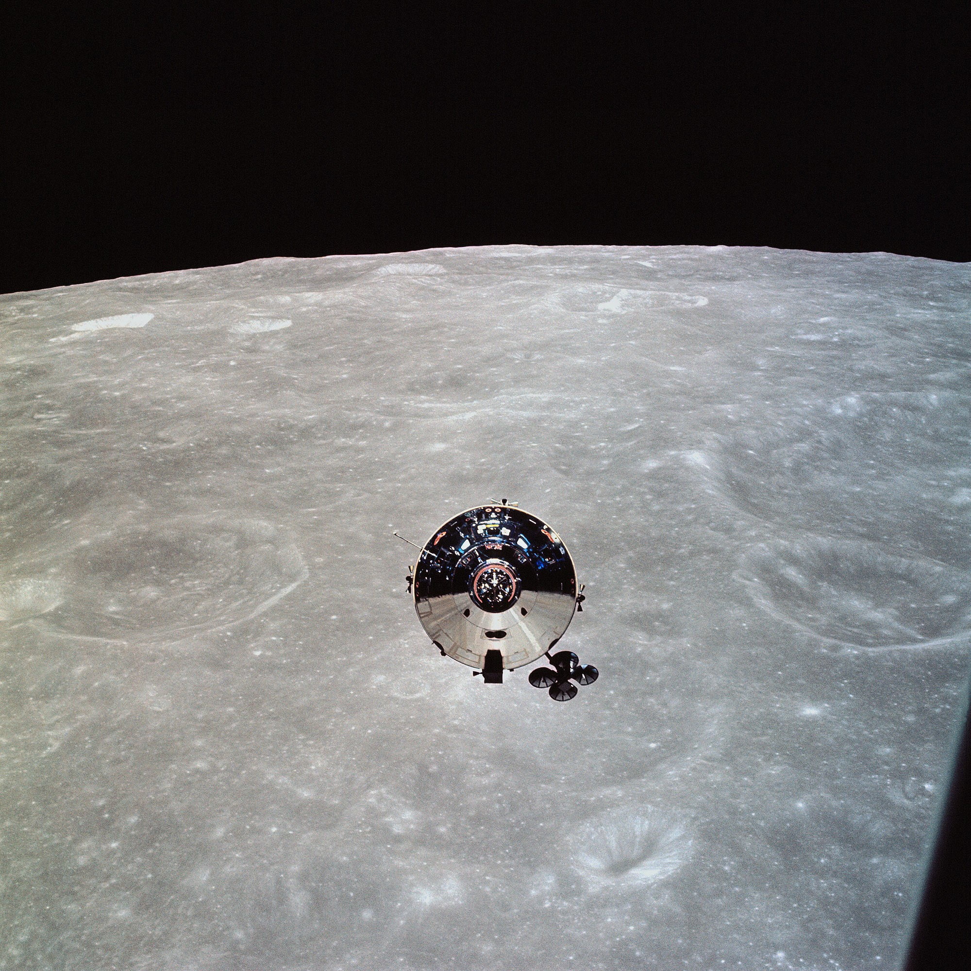 gray satellite, Apollo, Moon