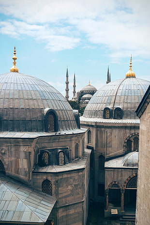 white and gray concrete temples, Turkey, mosque, Istanbul, Islamic architecture HD wallpaper