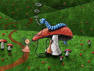 Alice in Wonderland scene illustration
