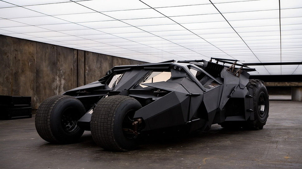 black car, Batmobile, The Dark Knight, movies, vehicle HD wallpaper