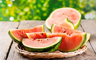 watermelon fruits, food, lunch, closeup, wooden surface