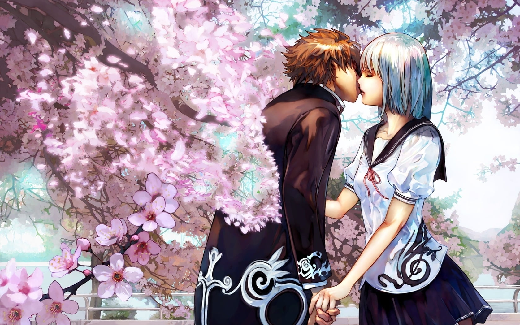 Wallpaper Flower Kissing Gambar Bunga