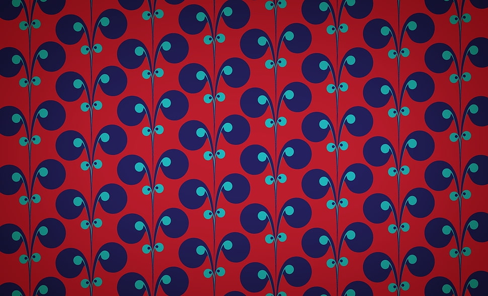 blue and red monogram textile HD wallpaper