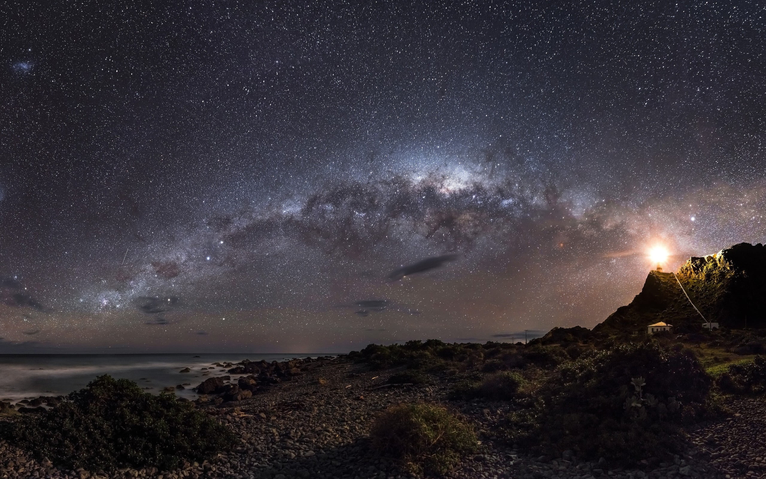 Milky Way, landscape HD wallpaper.