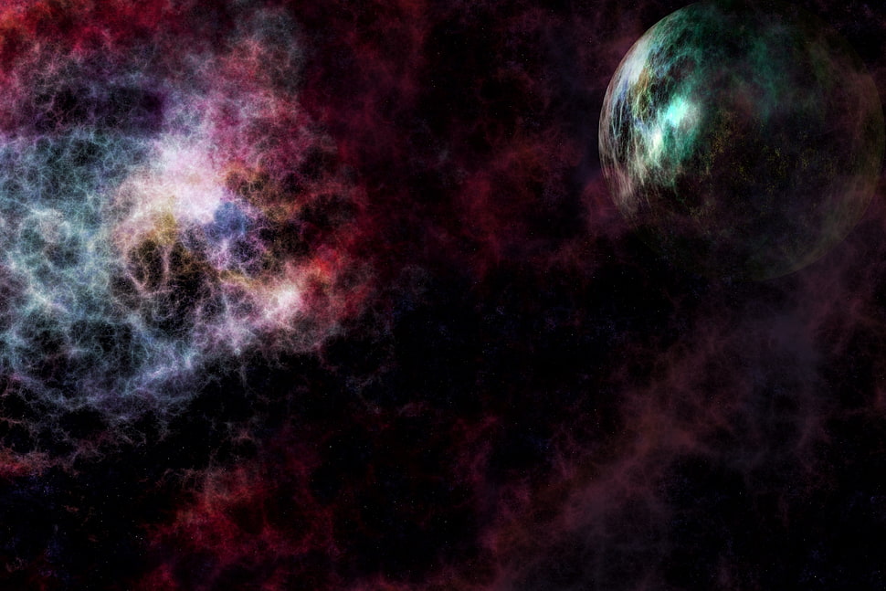 multicolored abstract painting, Abstraction, Heavenly, Space HD wallpaper