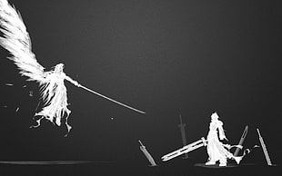 Cloud and Sephiroth, Final Fantasy VII, Sephiroth, Cloud Strife, fantasy art HD wallpaper