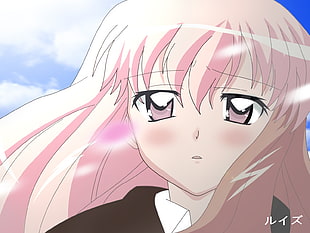 woman with pink hair anime character