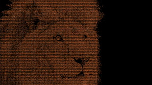 lion screengrab, ASCII art, lion, simple, minimalism