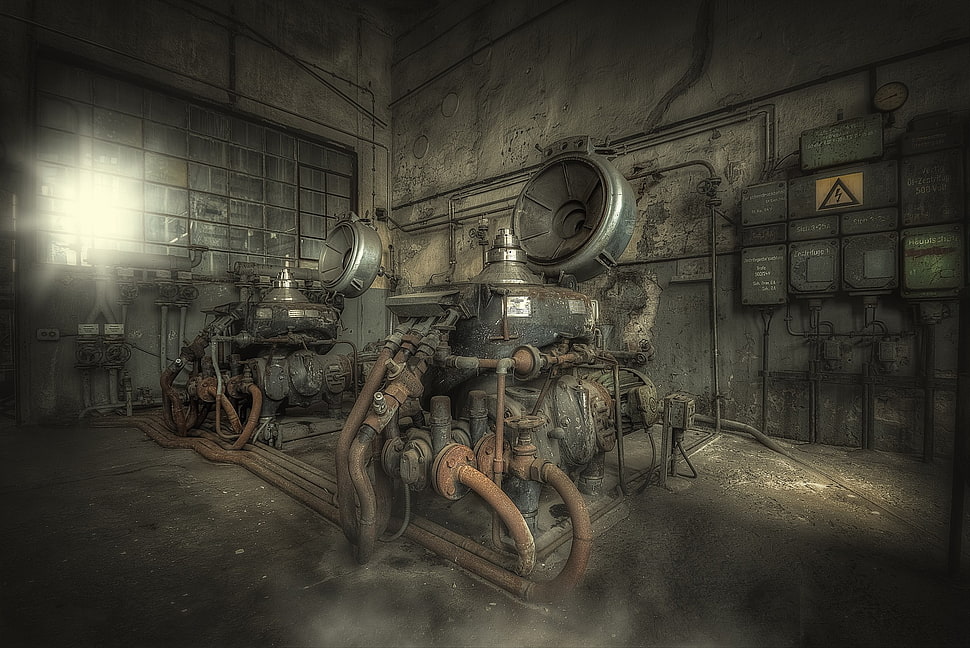 gray industrial machine, machine HD wallpaper