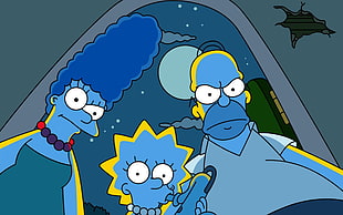 The Simpson characters illustration, The Simpsons, Homer Simpson, cartoon, Marge Simpson