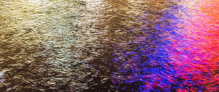 water ripple, water, river, city, lights