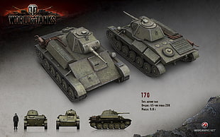 World of Tanks digital wallpaper, World of Tanks, tank, T70, video games