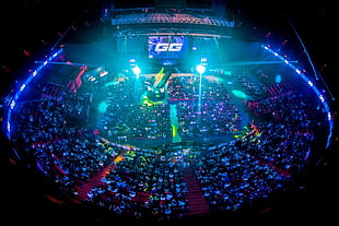 red and blue stadium, e-sports