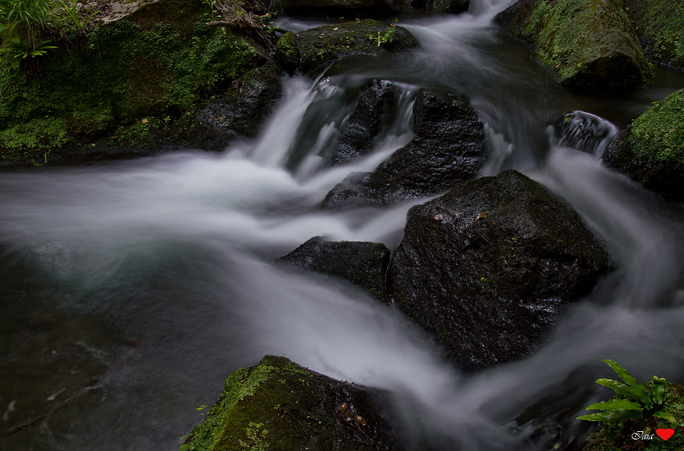 time lapse photography of river HD wallpaper