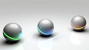 three gray ball illustration