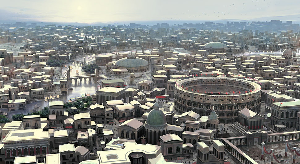 gray concrete buildings, Rome, city, ancient HD wallpaper