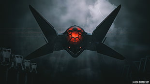 black and red plastic toy, Star Wars, TIE Fighter, concept art, digital art