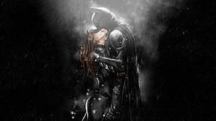 Batman and Batwoman kissing illustration HD wallpaper