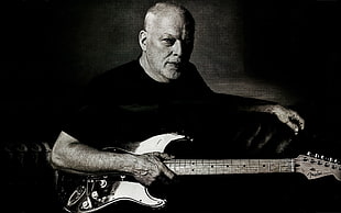 black lead guitar, Pink Floyd, Fender, guitar, David Gilmour