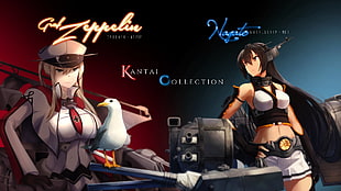 Kantai Collection digital wallapper, Kantai Collection, Nagato (KanColle), Graf Zeppelin (KanColle), anime HD wallpaper