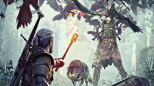 Witcher illustration HD wallpaper