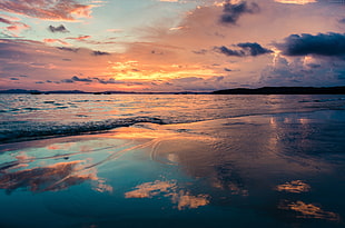 body of water photography during sunset HD wallpaper