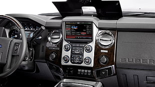 gray car stereo head unit, Ford F-250, car, car interior, vehicle