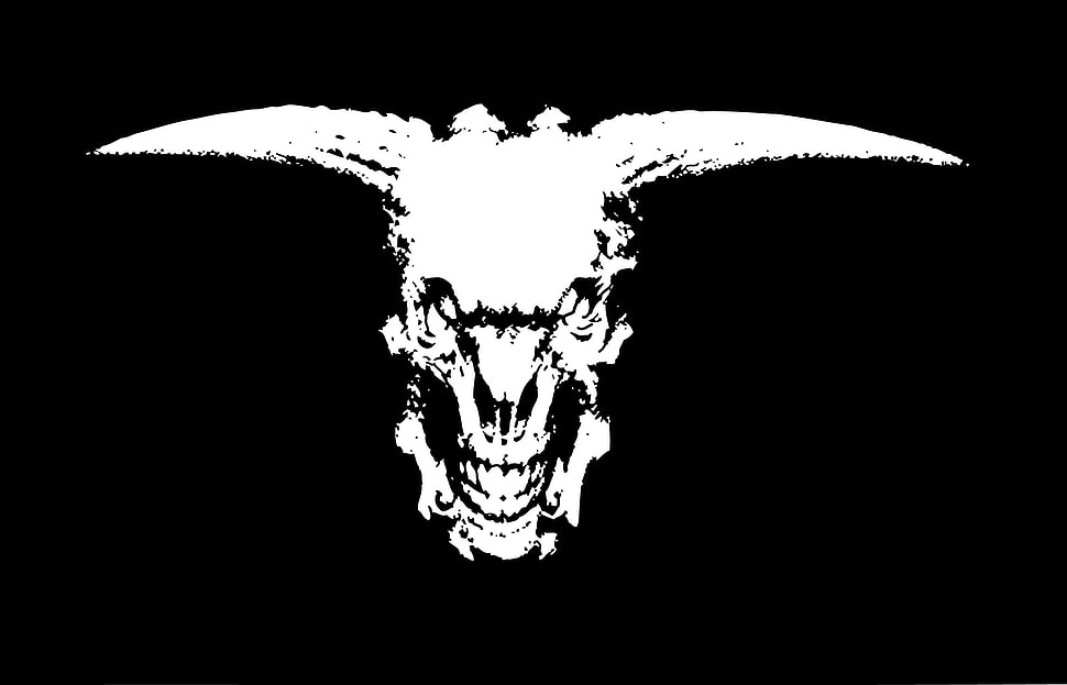 animal skull illustration, devils, scarry, skull, minimalism HD wallpaper