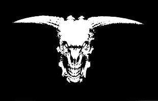 animal skull illustration, devils, scarry, skull, minimalism